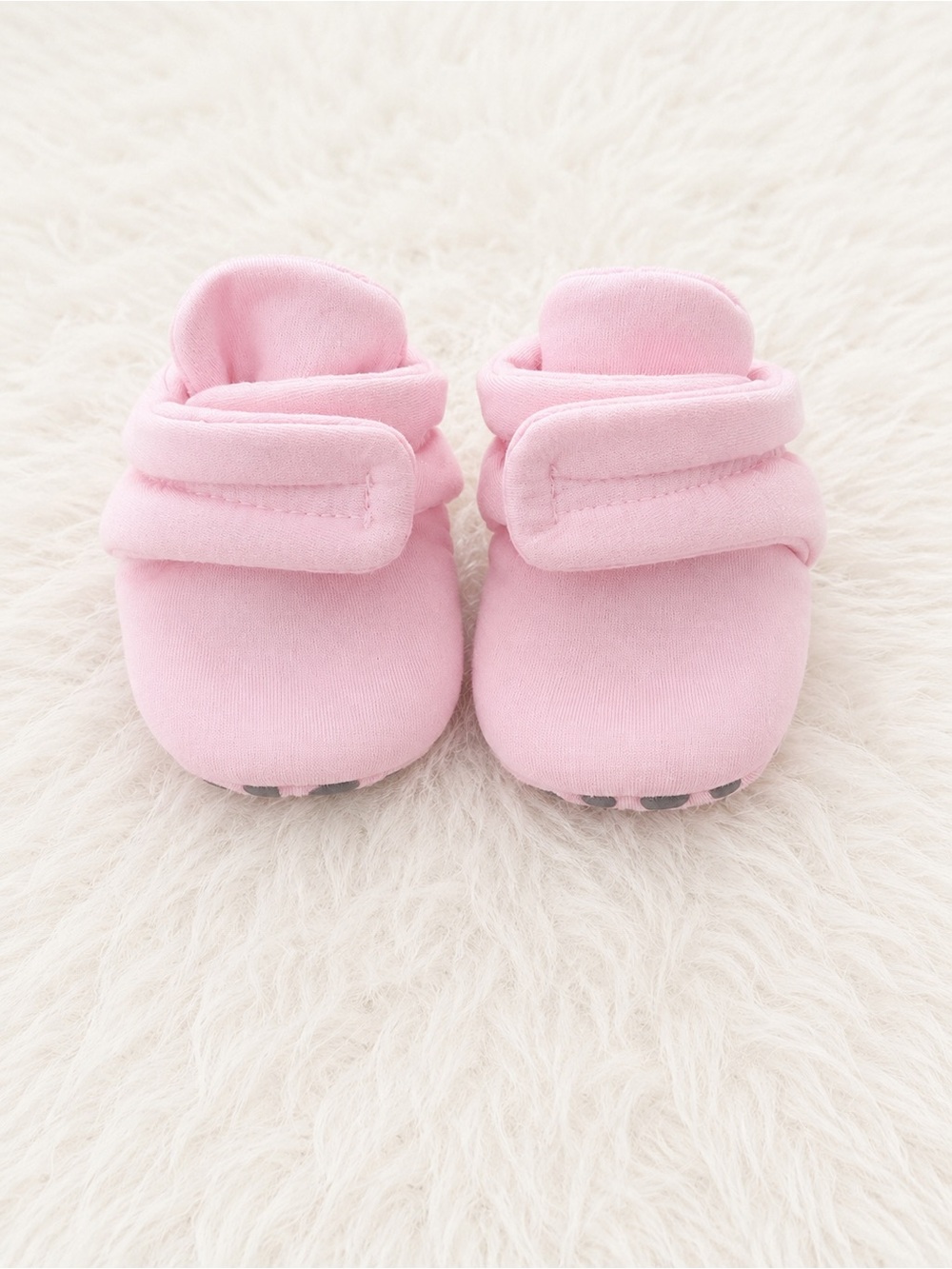 Baby Pink Velcro Soft-Sole Crib Shoes